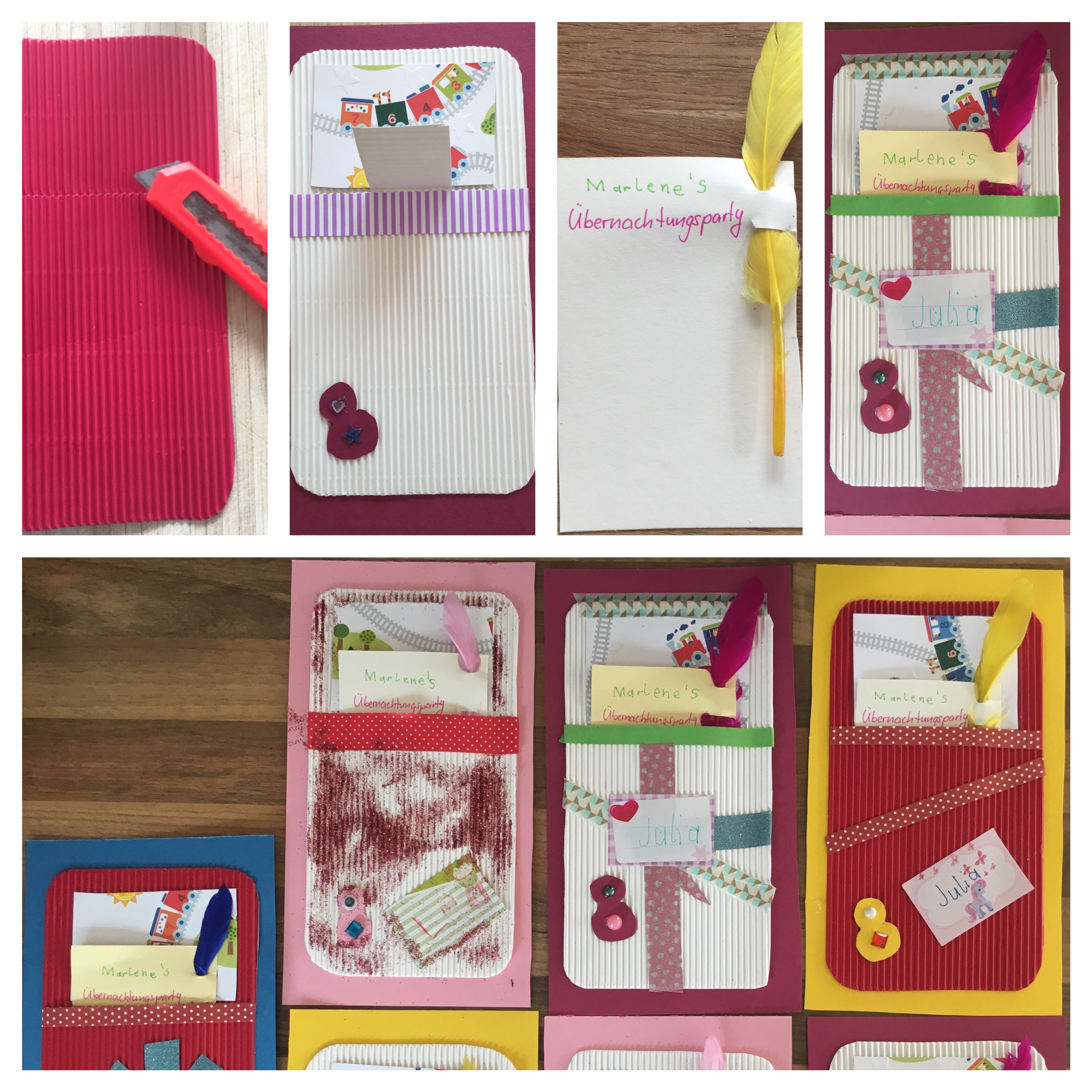 Einladungskarte für Übernachtungsparty
